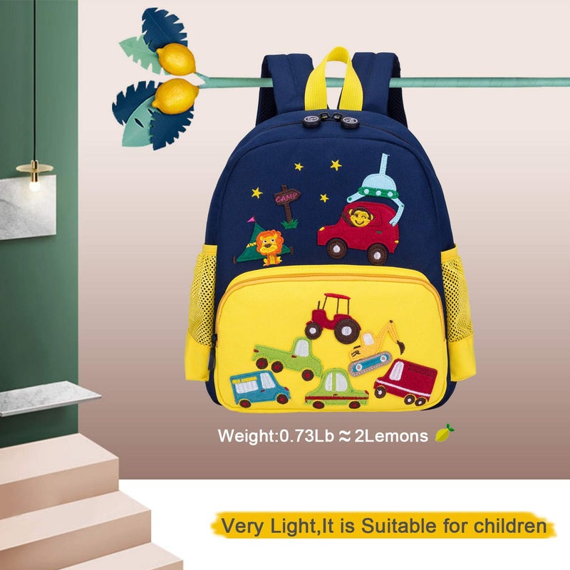 Willikiva Cute Zoo Little 3D Backpack Kids Backpack for Boys and Girls Toddler Backpack Waterproof Preschool Yellow Car One Size - Image 3